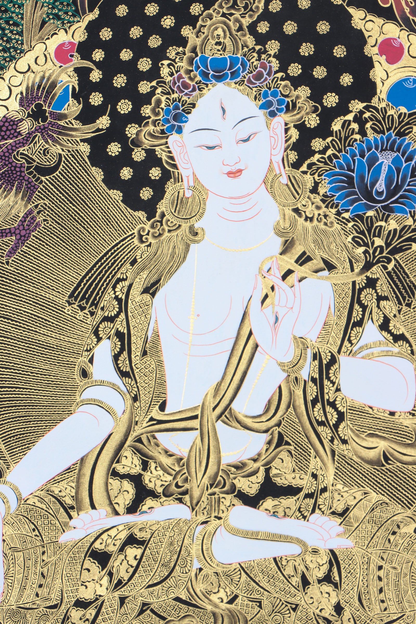 White Tara Thangka for wall hanging decor.