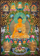 Sacred Hand-Painted Shakyamuni Buddha Thangka
