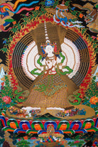 White Parasol Tibetan Painting - Sacred Handpainted Art