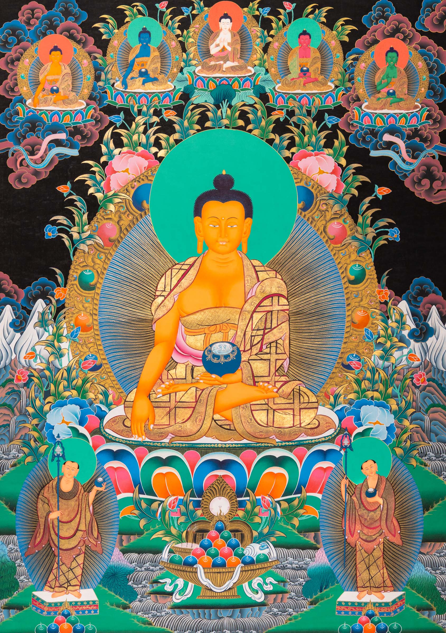 Shakyamuni Buddha Thangka Painting  for wisdom and enlightenment.
