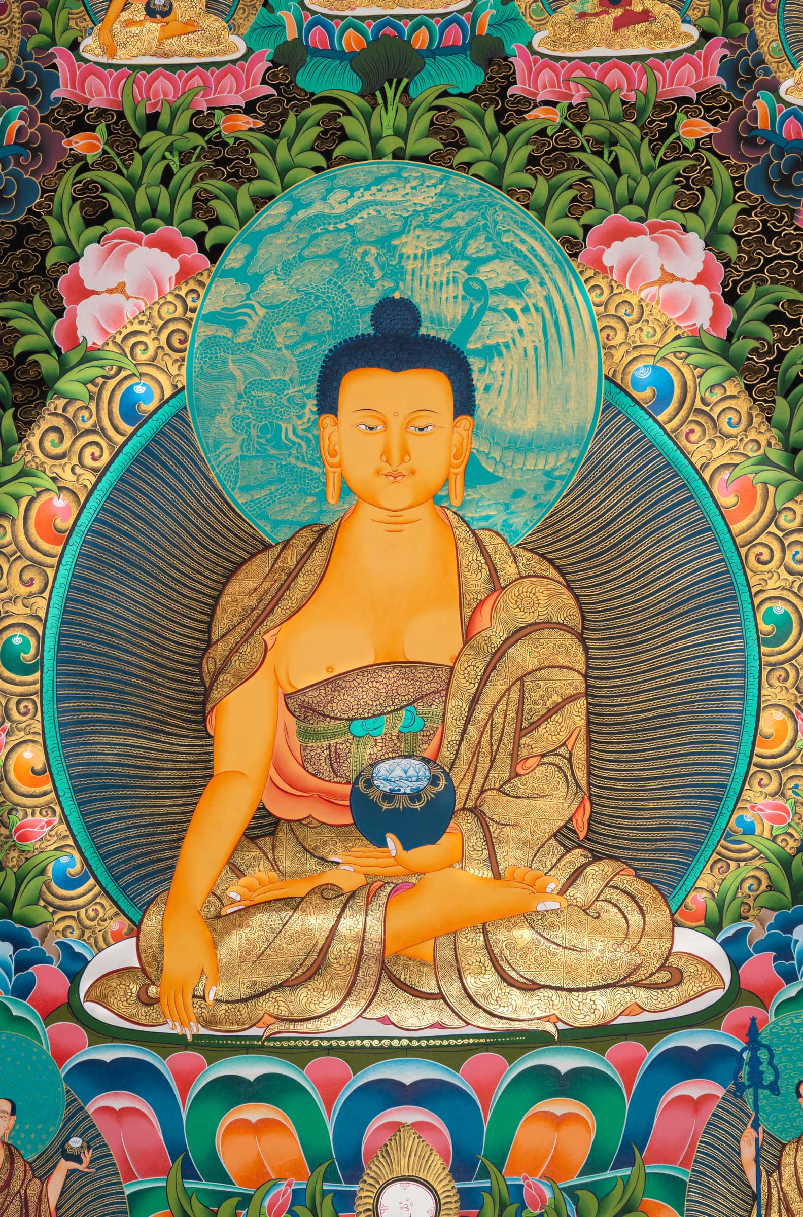 Shakyamuni Buddha Thangka Painting for Buddhism teaching.