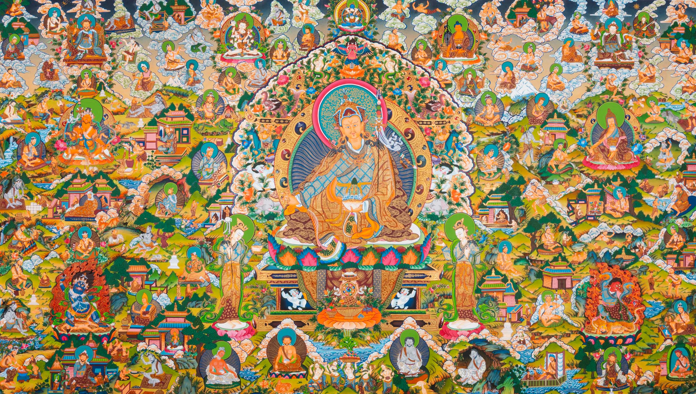 Guru Rinpoche Padmasambhava Thangka - Handpainted Art
