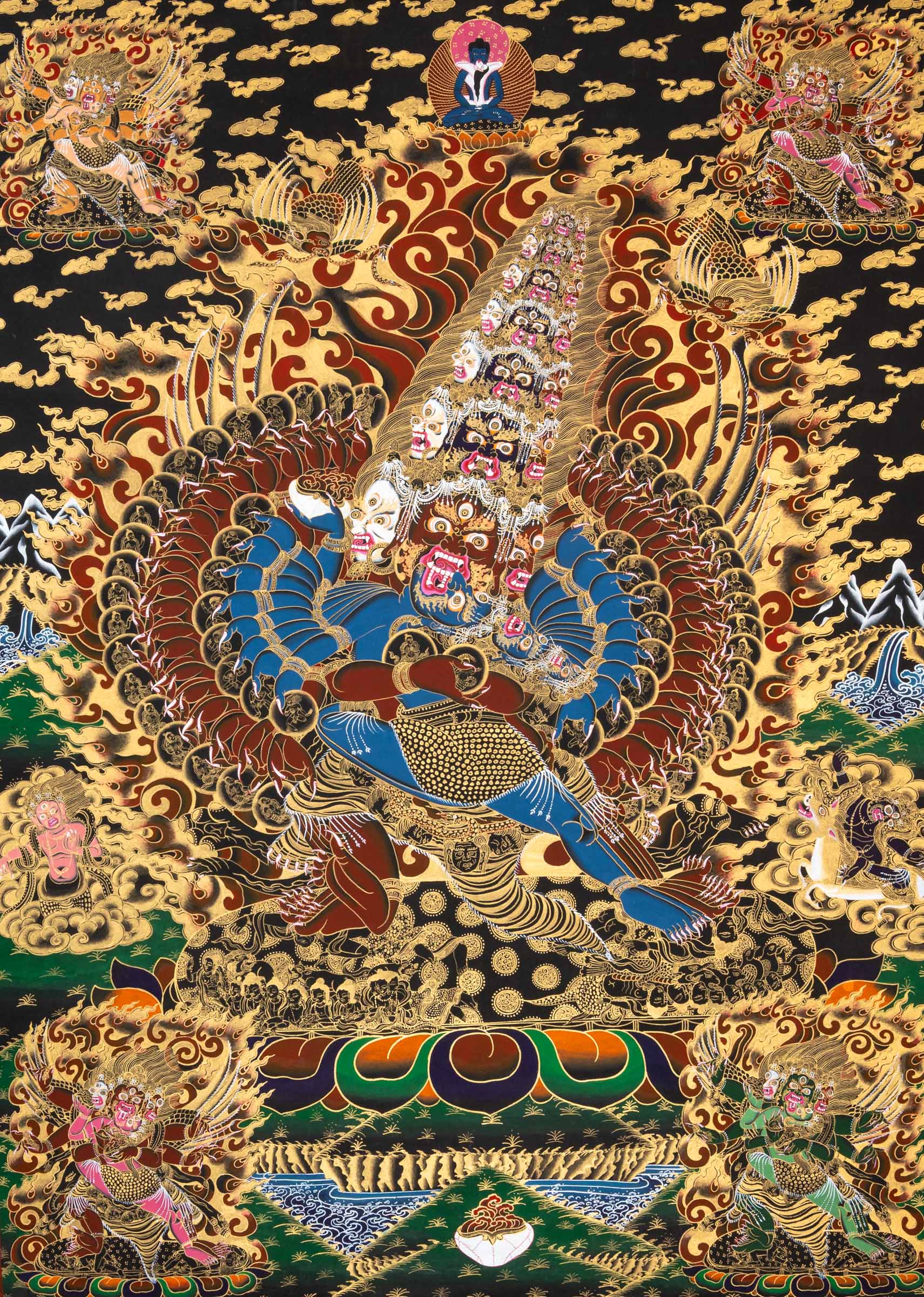 Heruka Thangka - Wrathful Tibetan Painting 
