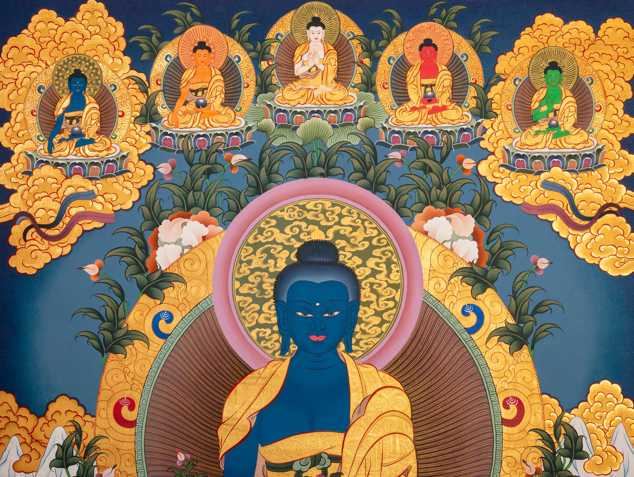 Medicine Buddha Thangka - Tibetan Art