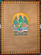 1000 Green Tara Thangka Painting - Sacred Art
