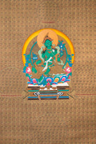 1000 Green Tara Thangka Painting - Sacred Art