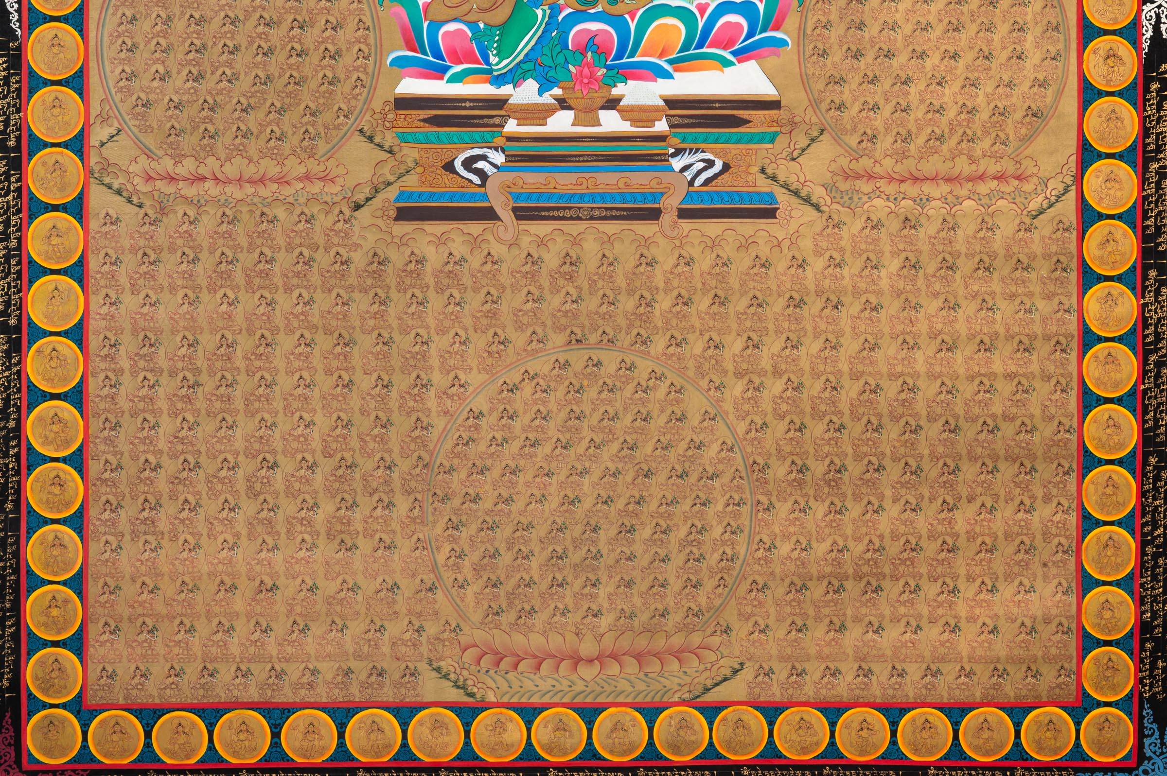 1000 Green Tara Thangka Painting - Sacred Art