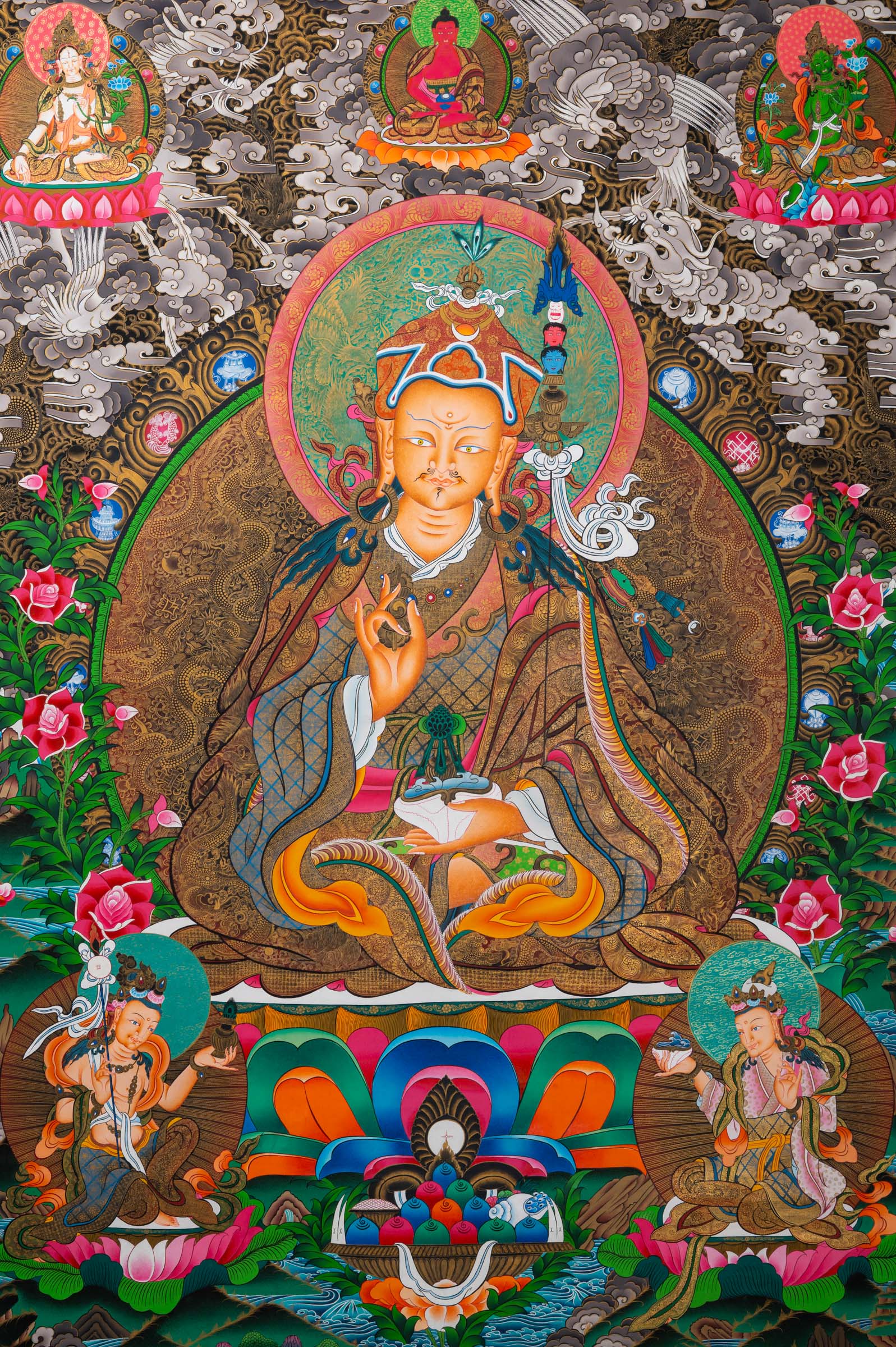 Guru Rinpoche (Padmasambhava) Thangka - Handpainted Art