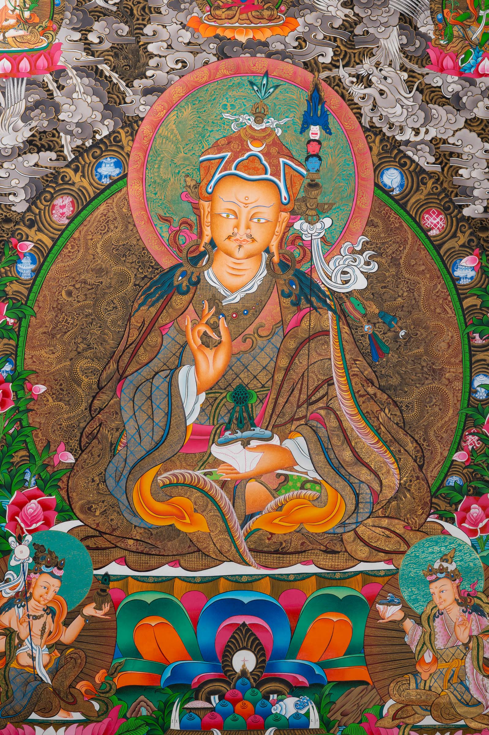 Guru Rinpoche (Padmasambhava) Thangka - Handpainted Art