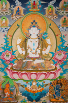 Hand-Painted  Chenrezig Thangka - Tibetan Art