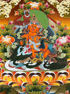 Snow Lion Zambala Thangka Painting – Authentic Tibetan Art at Best Price