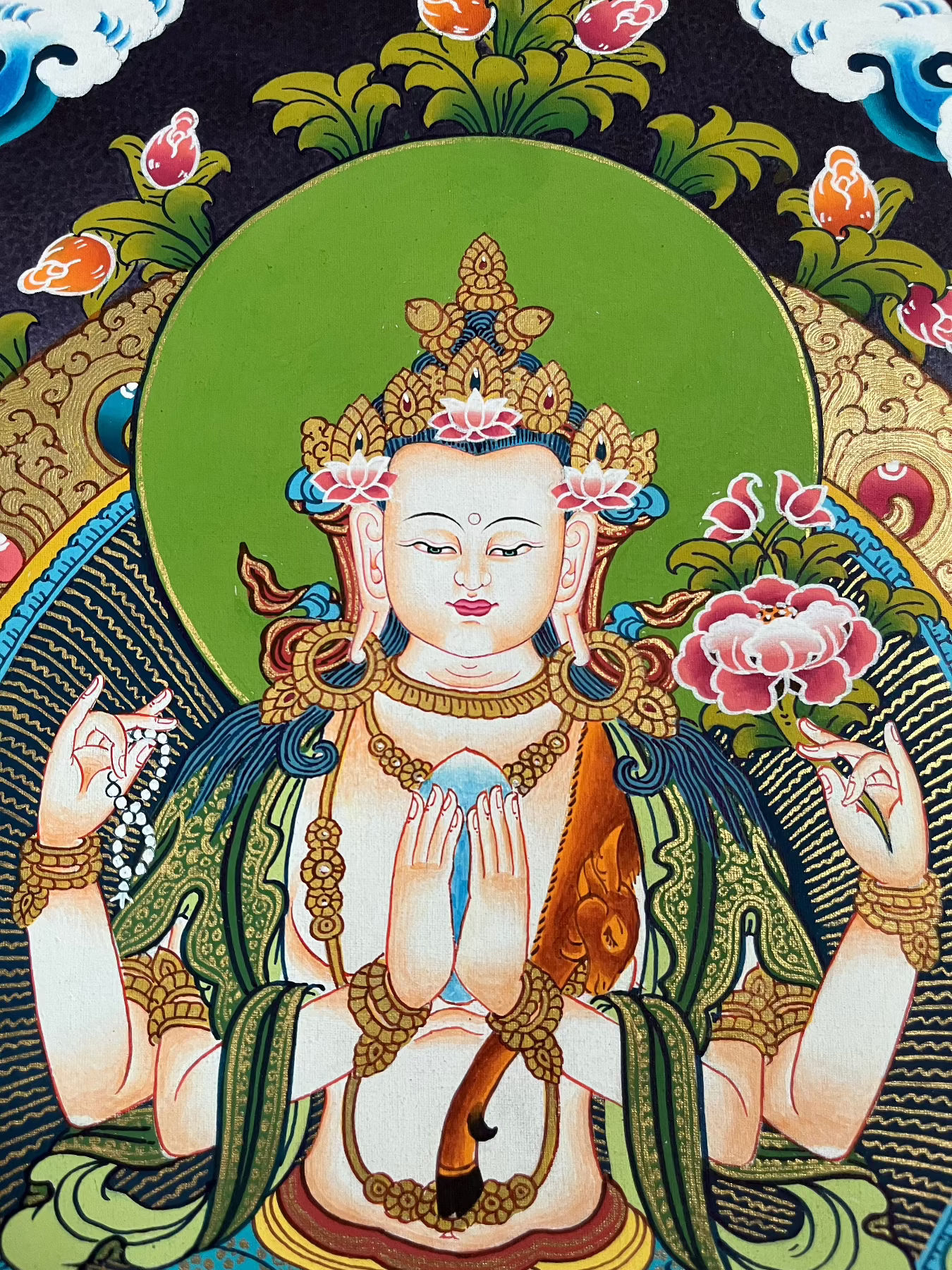 Chengresi Thangka painting- Compassion Boddhisattva