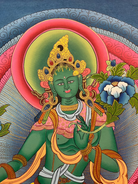 Green Tara Thangka Paintings for Spirituality and Home Decor