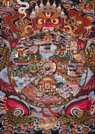 Tibetan Wheel of Life Thangka - Sacred Handpainted Art