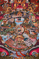 Tibetan Wheel of Life Thangka - Sacred Handpainted Art