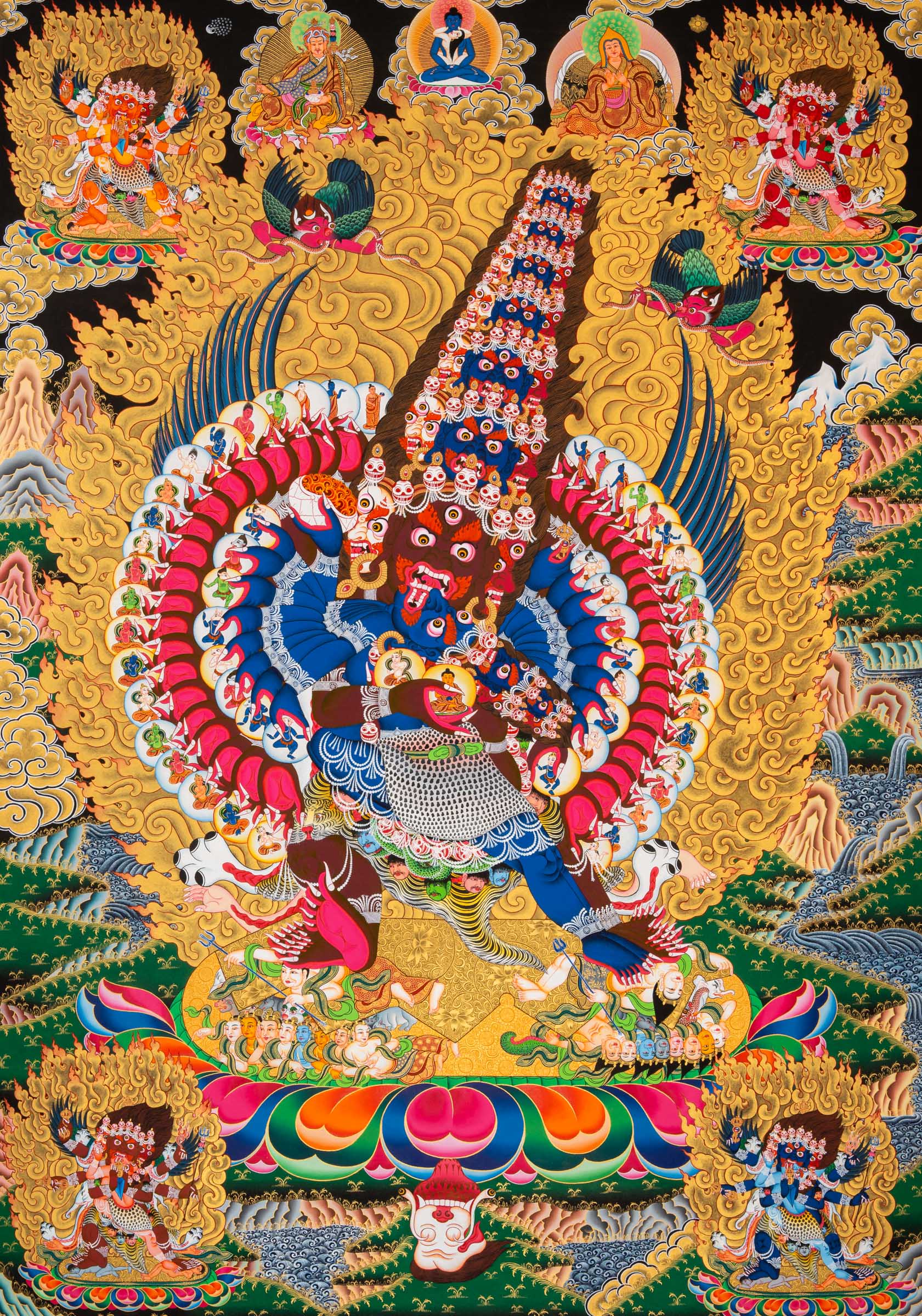 Hand-Painted Heruka Thangka - Tibetan Painting