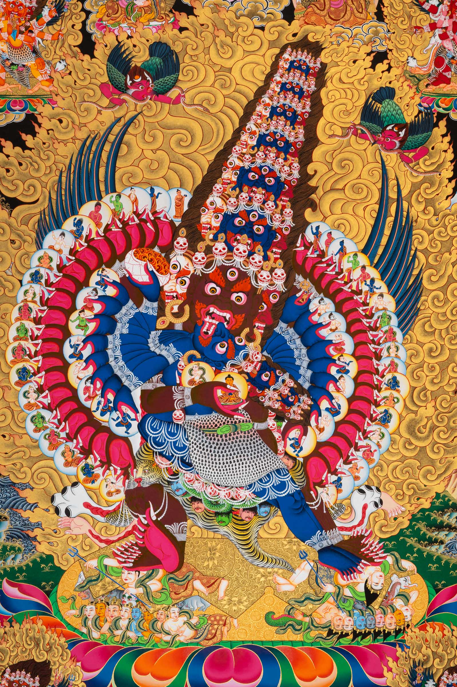 Hand-Painted Heruka Thangka - Tibetan Painting