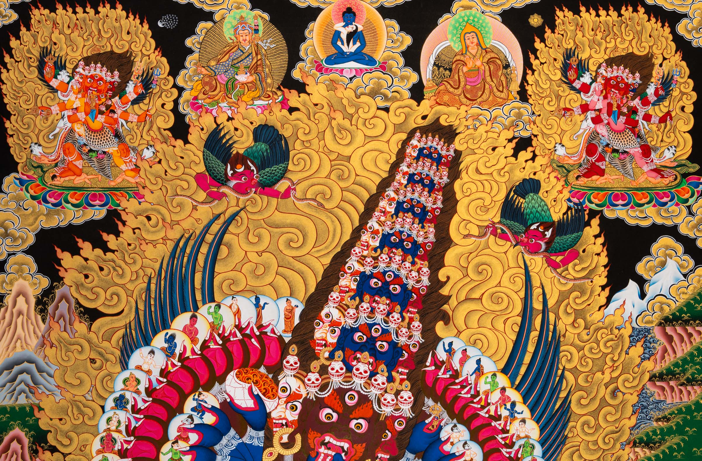 Hand-Painted Heruka Thangka - Tibetan Painting