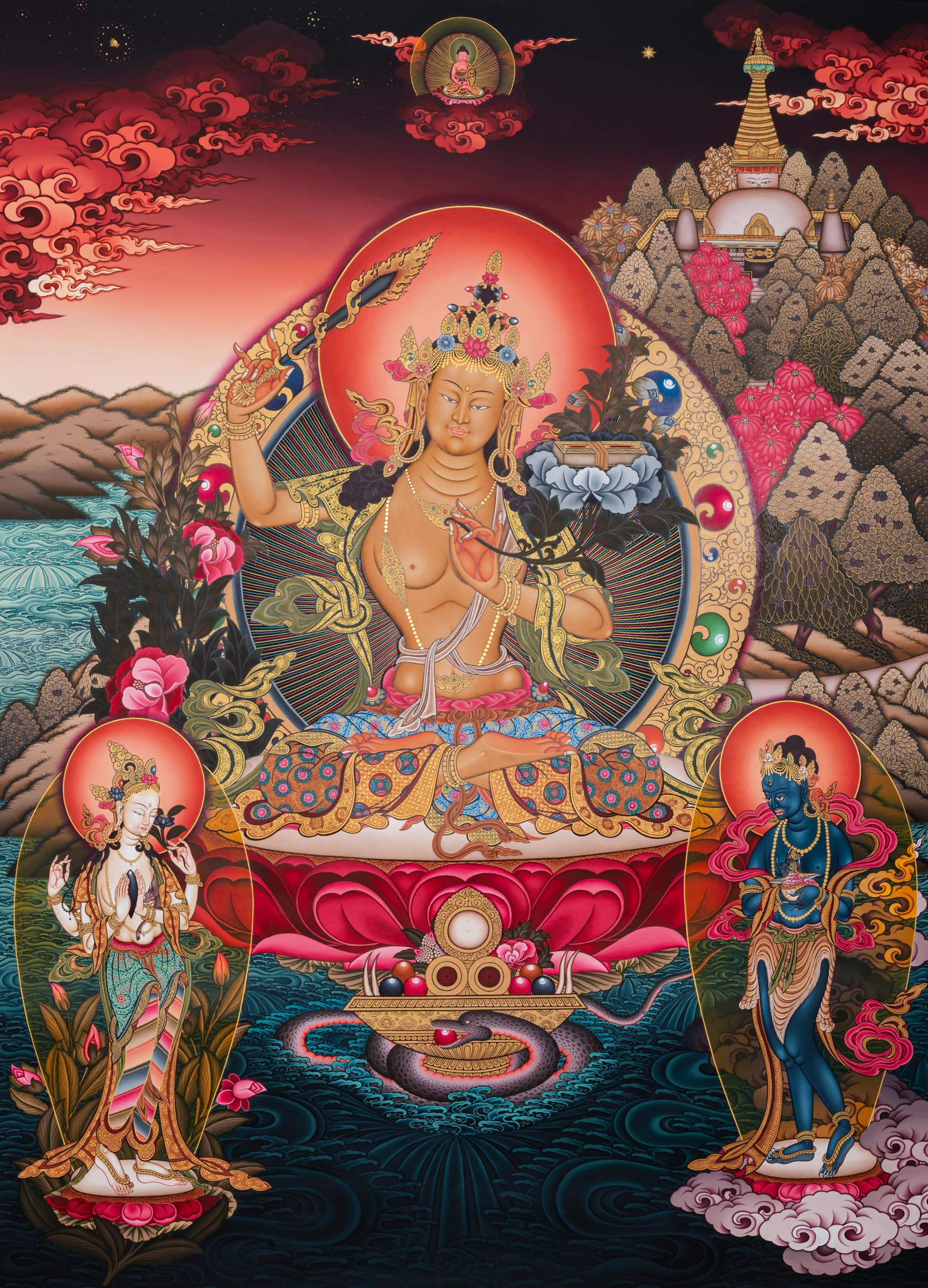 Manjushri Thangka - Tibetan Painting