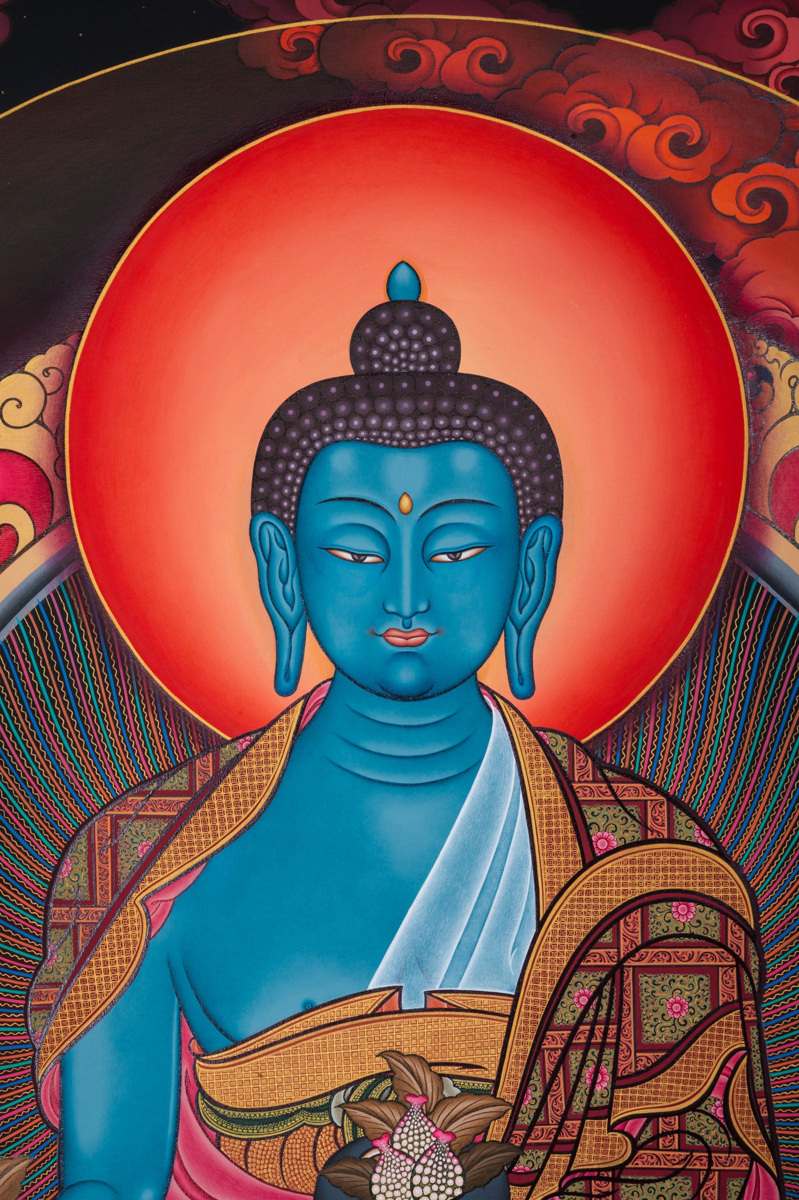 Healing Buddha Thangka - Sacred Painting 