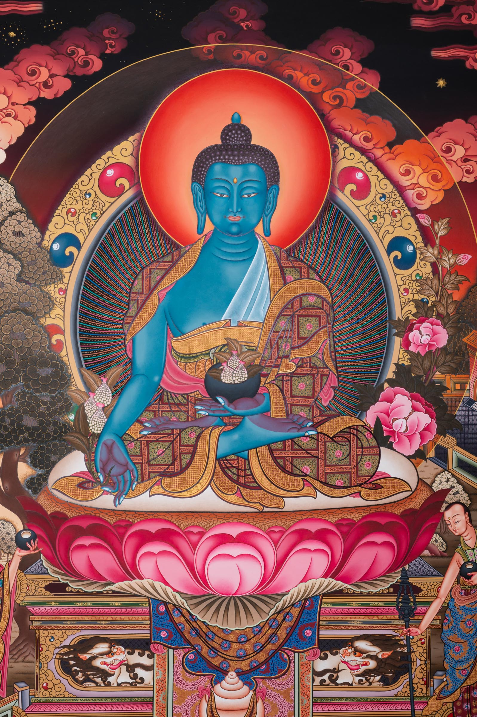 Healing Buddha Thangka - Sacred Painting 