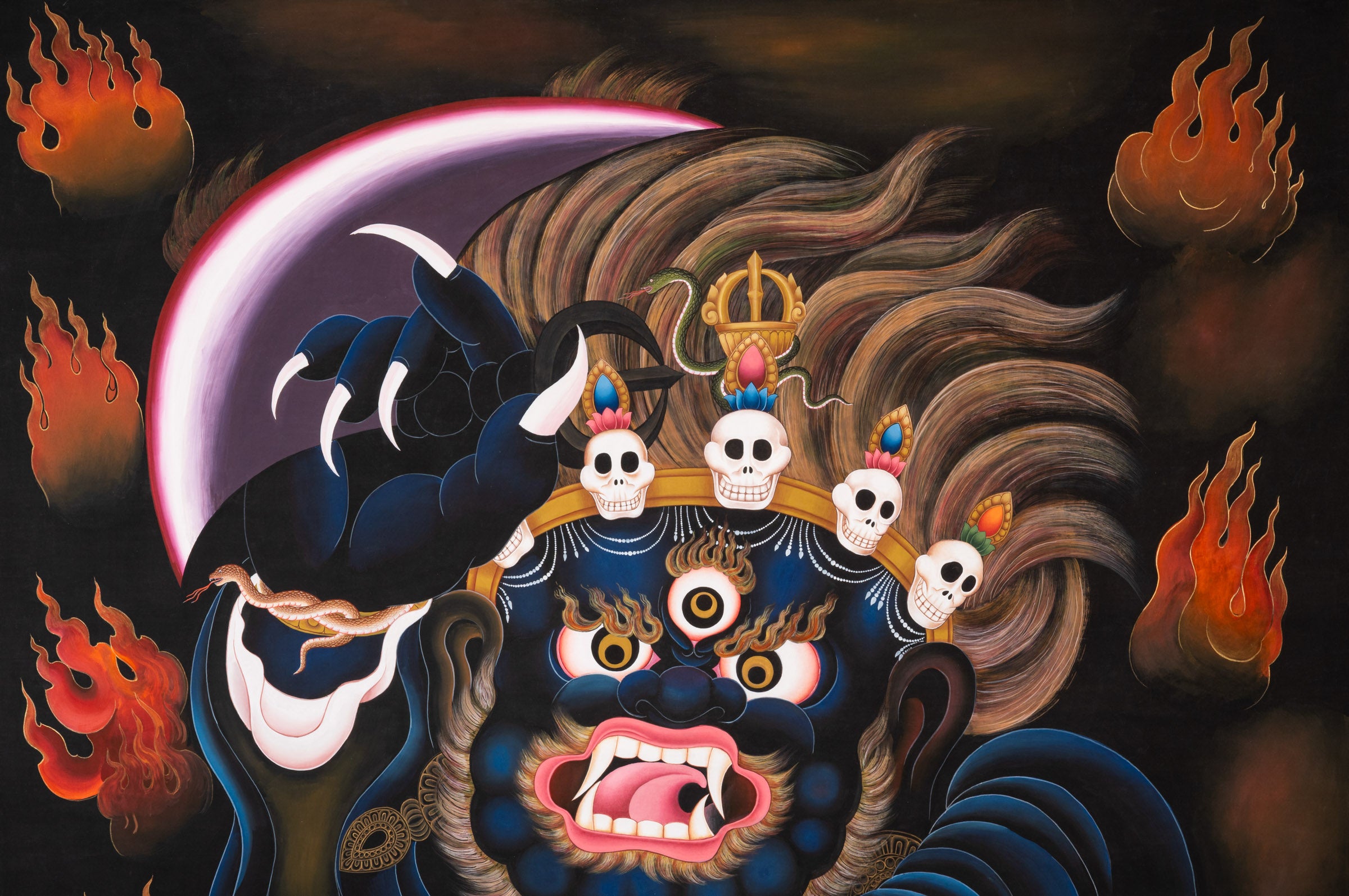 Mahakala Thangka - Hand-Painted Protector Deity