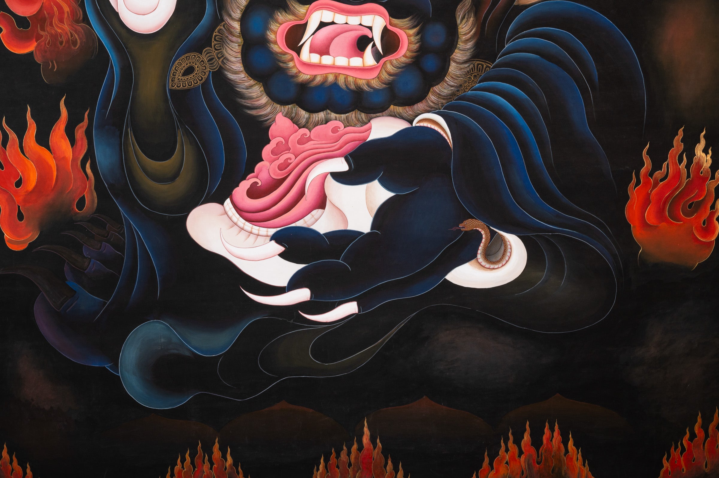 Mahakala Thangka - Hand-Painted Protector Deity
