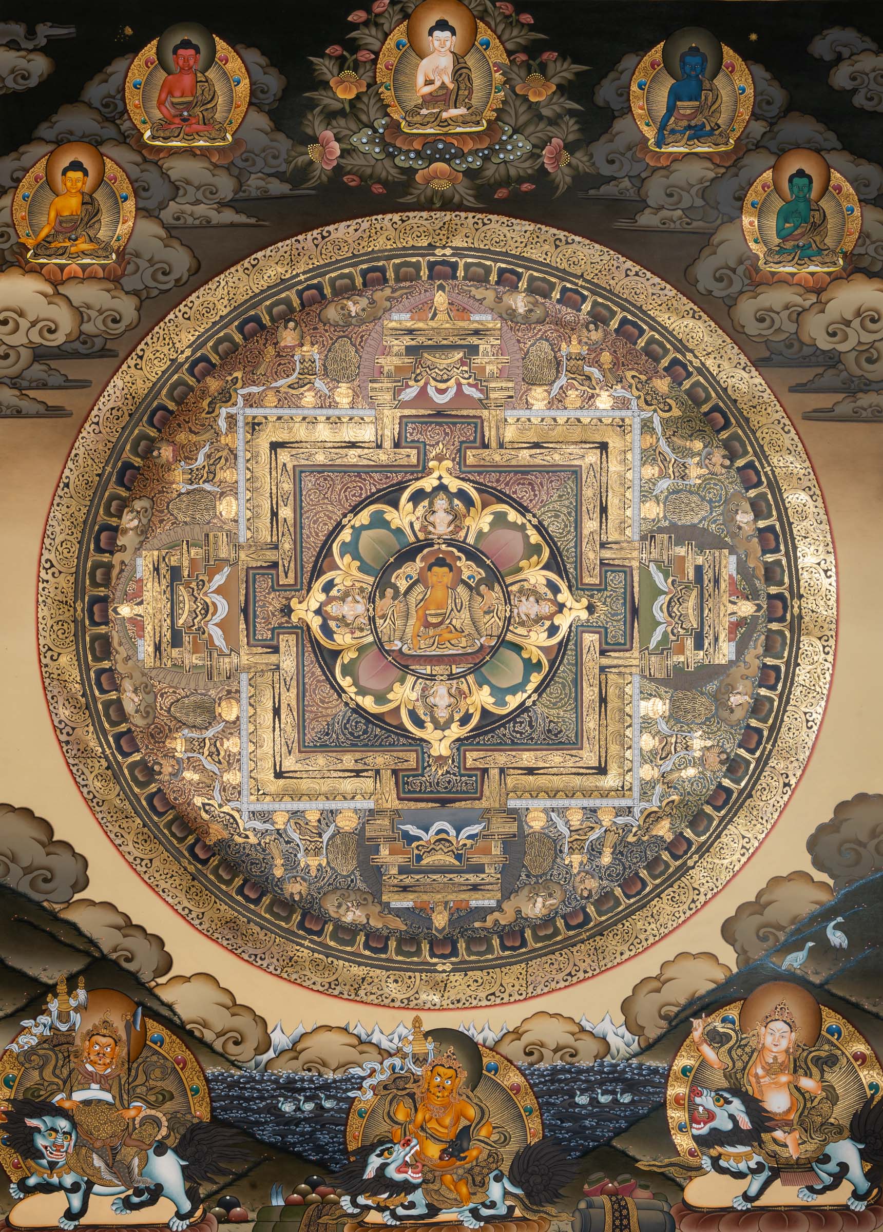 Tibetan Buddha Mandala Thangka Painting - Handpainted Tibetan Art