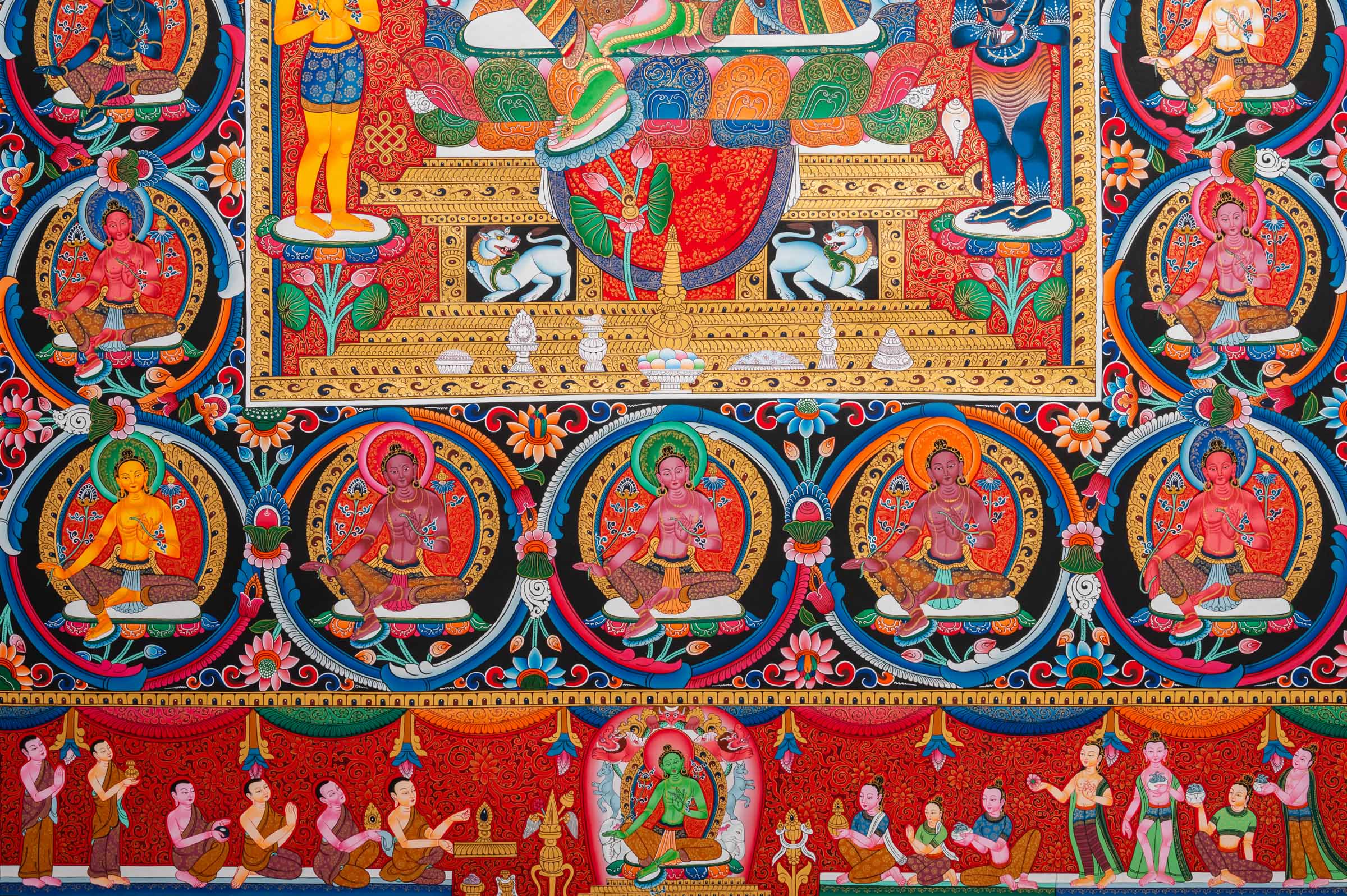 Hand-Painted 21 Tara Thangka - Handpainted Tibetan Art