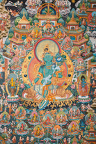 Pure Land Amitabha Buddha Thangka - Handpainted Art