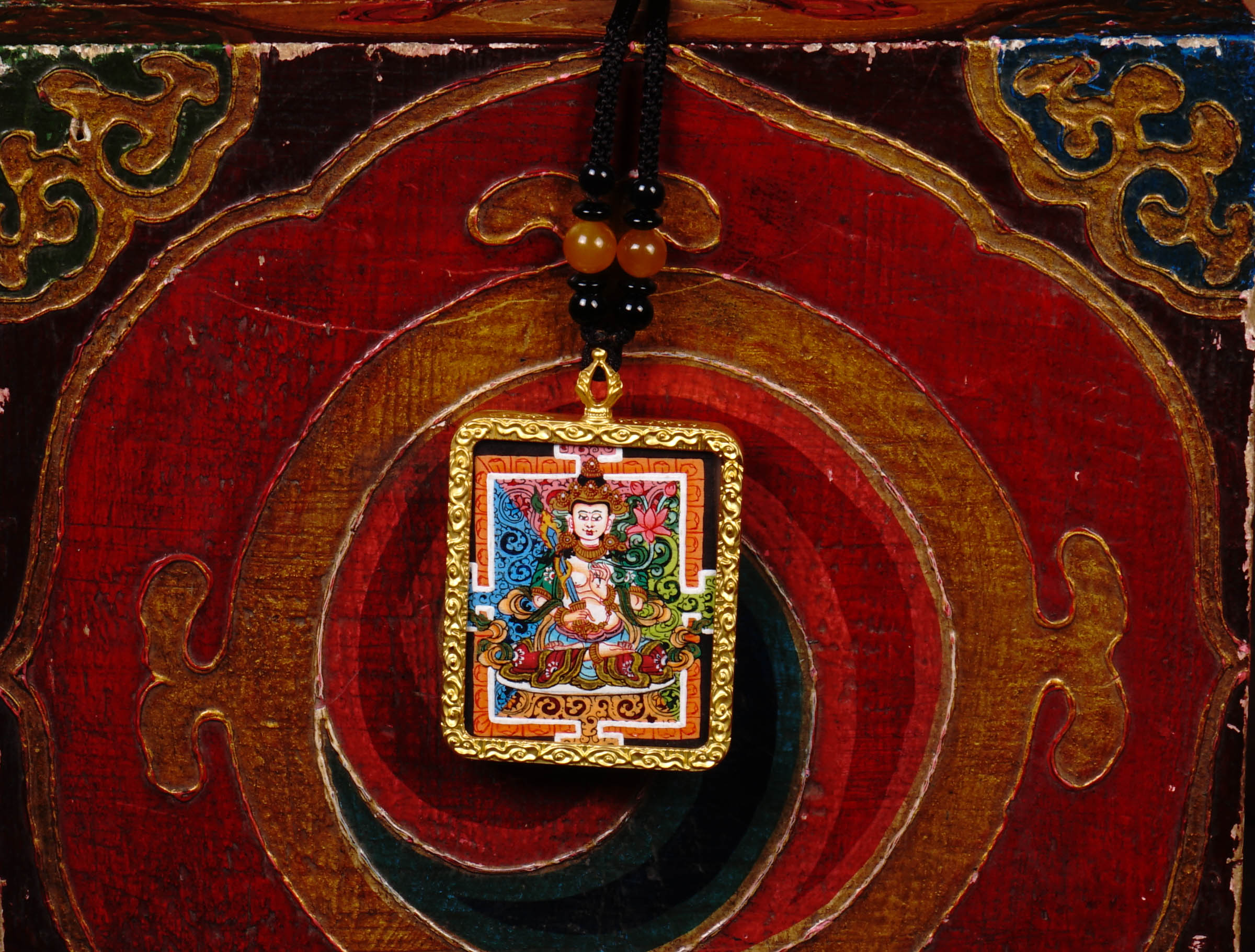 Fushen Fusa Ghau Thangka hand-painted miniature Buddhist protective deity art from Nepal