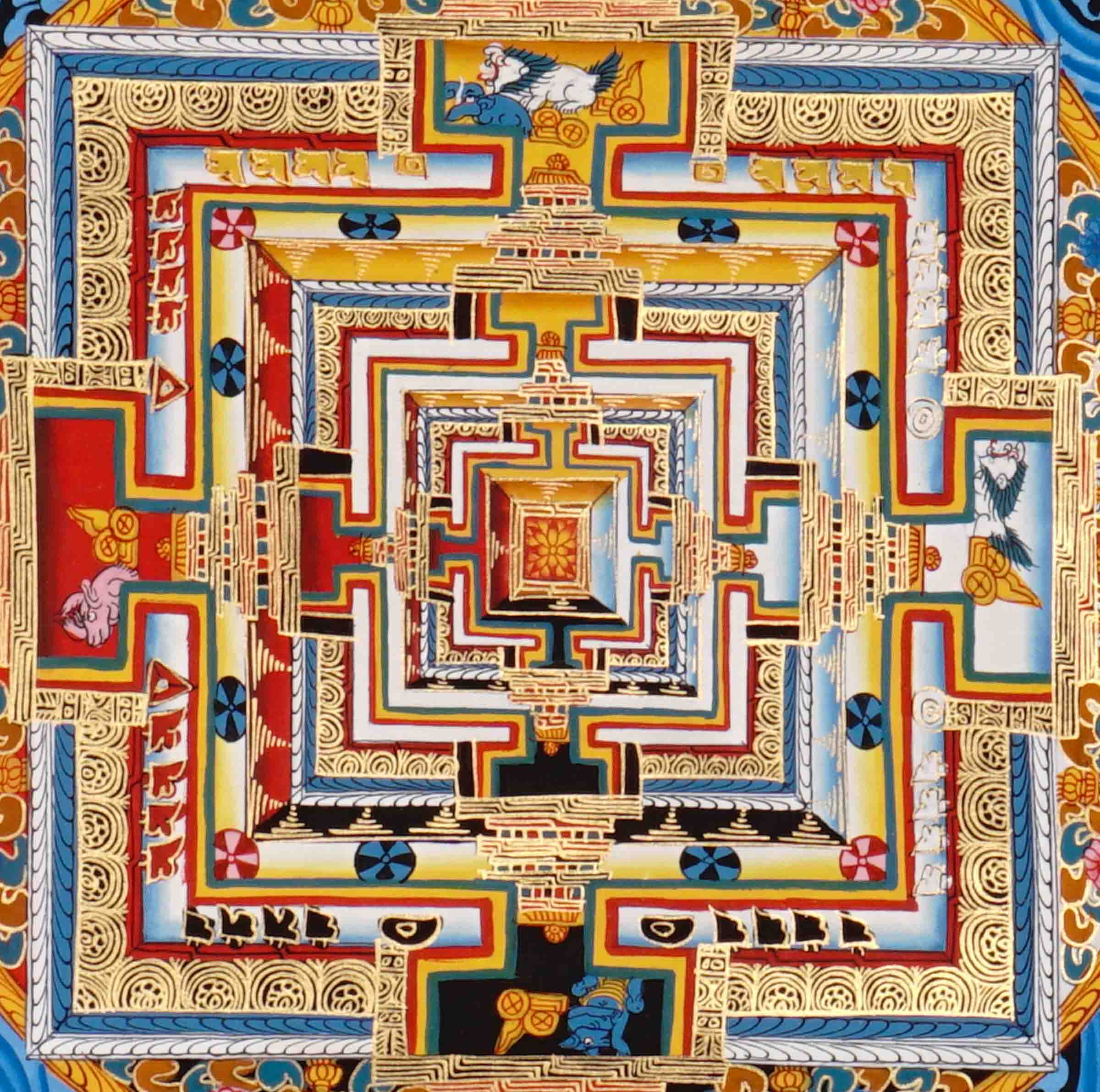 Kalachakra Mandala Thangka Wheel of Time Himalayan art.