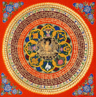 Manjushree Mandala Thangka with mantra circle and lotus design from Nepal
