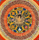 Manjushree Mandala Thangka with mantra circle and lotus design from Nepal