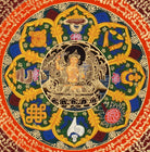 Manjushree Mandala Thangka with mantra circle and lotus design from Nepal