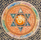 Om Star Mantra Mandala Thangka with Aum symbol and auspicious symbols from Nepal
