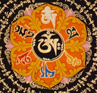 Tibetan Om Mani Padme Hum mandala thangka with sacred mantra circles