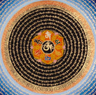 Om Lotus Mantra Mandala Thangka with Aum symbol and radiating Tibetan script from Nepal