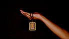 Orange Lotus Zambala Thangka Locket Provides reassurance and emotional stability