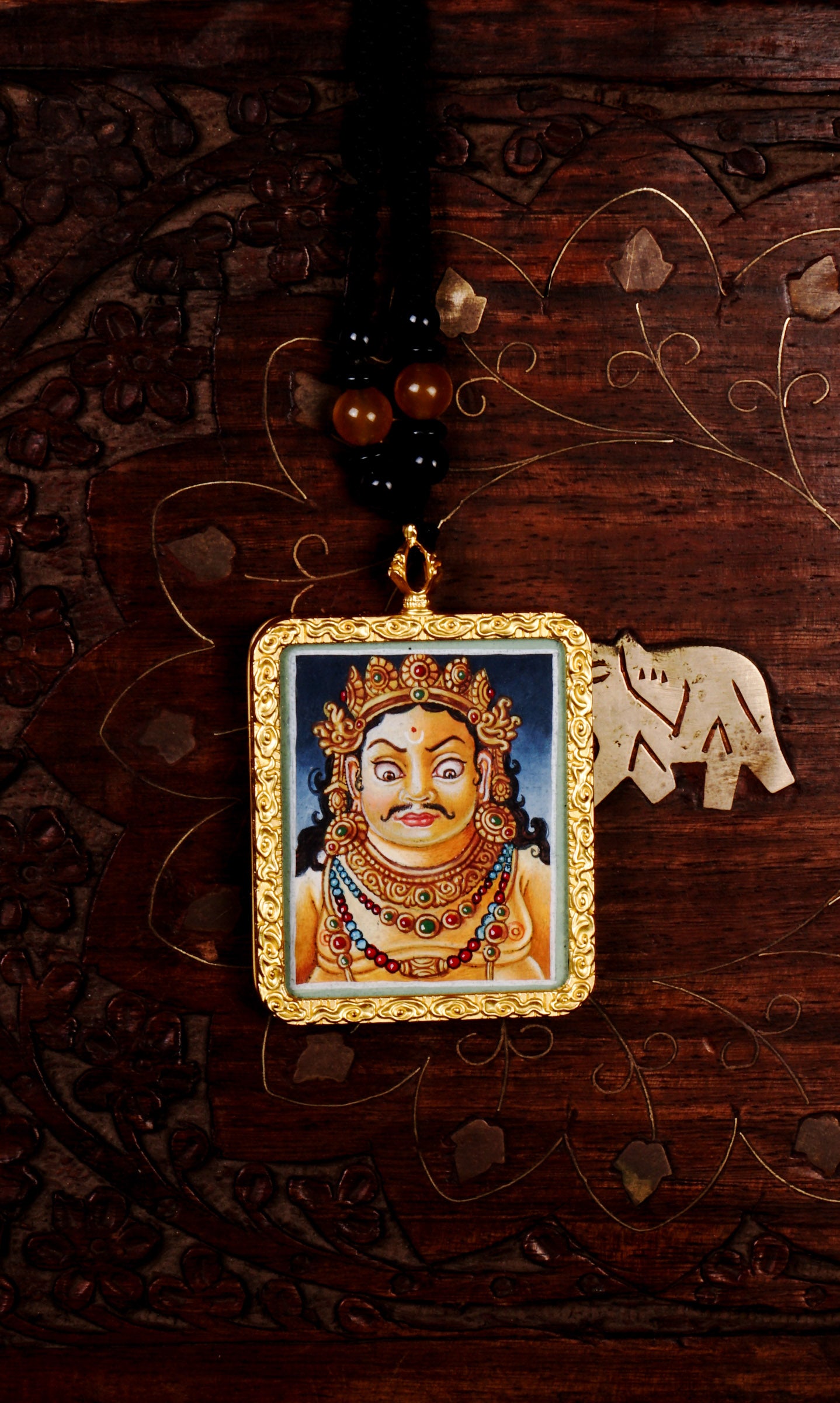 Zambala Ghau Thangka Amulet for prosperity