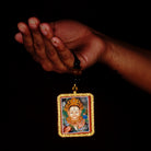 White Tara ghau locket thangka peace, balance, and spiritual nourishment.