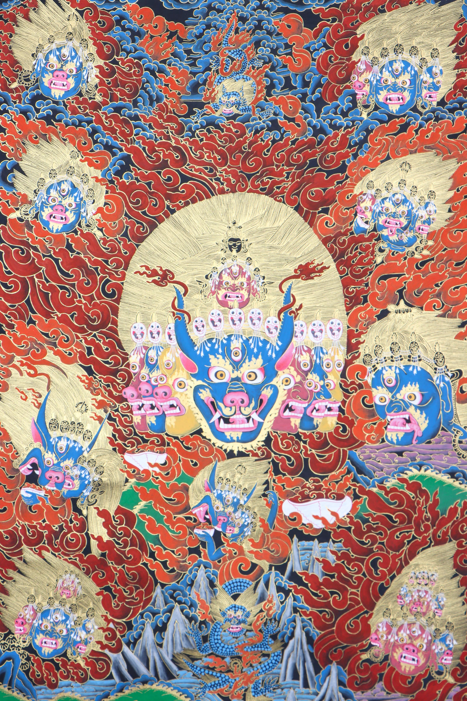 Yamantaka Thangka for transformation of unfavorable emotions and the attainment of utmost insight.