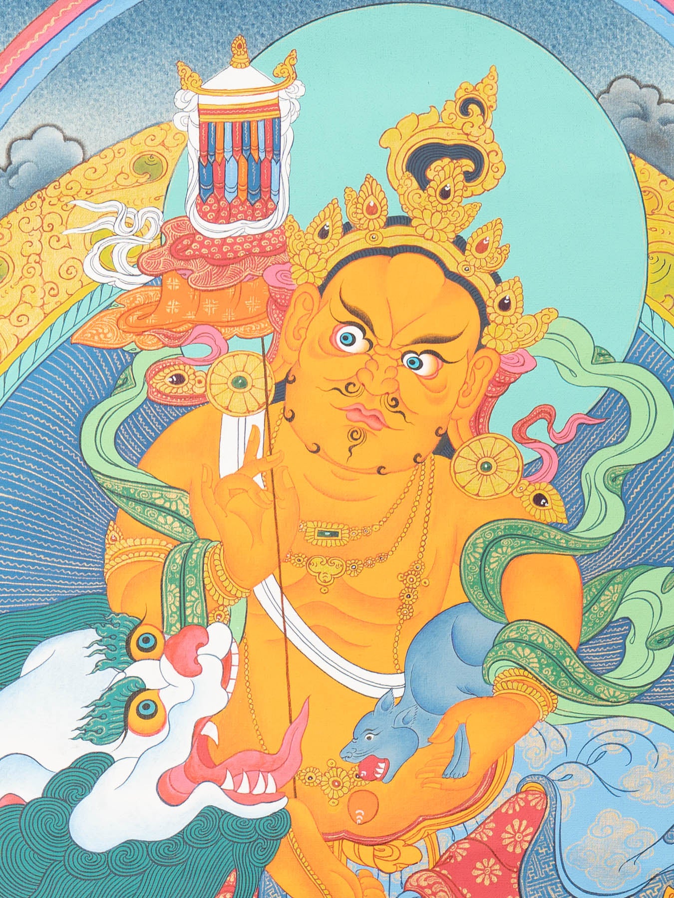 Zambala Prosperity Thangka - Handpainted Art