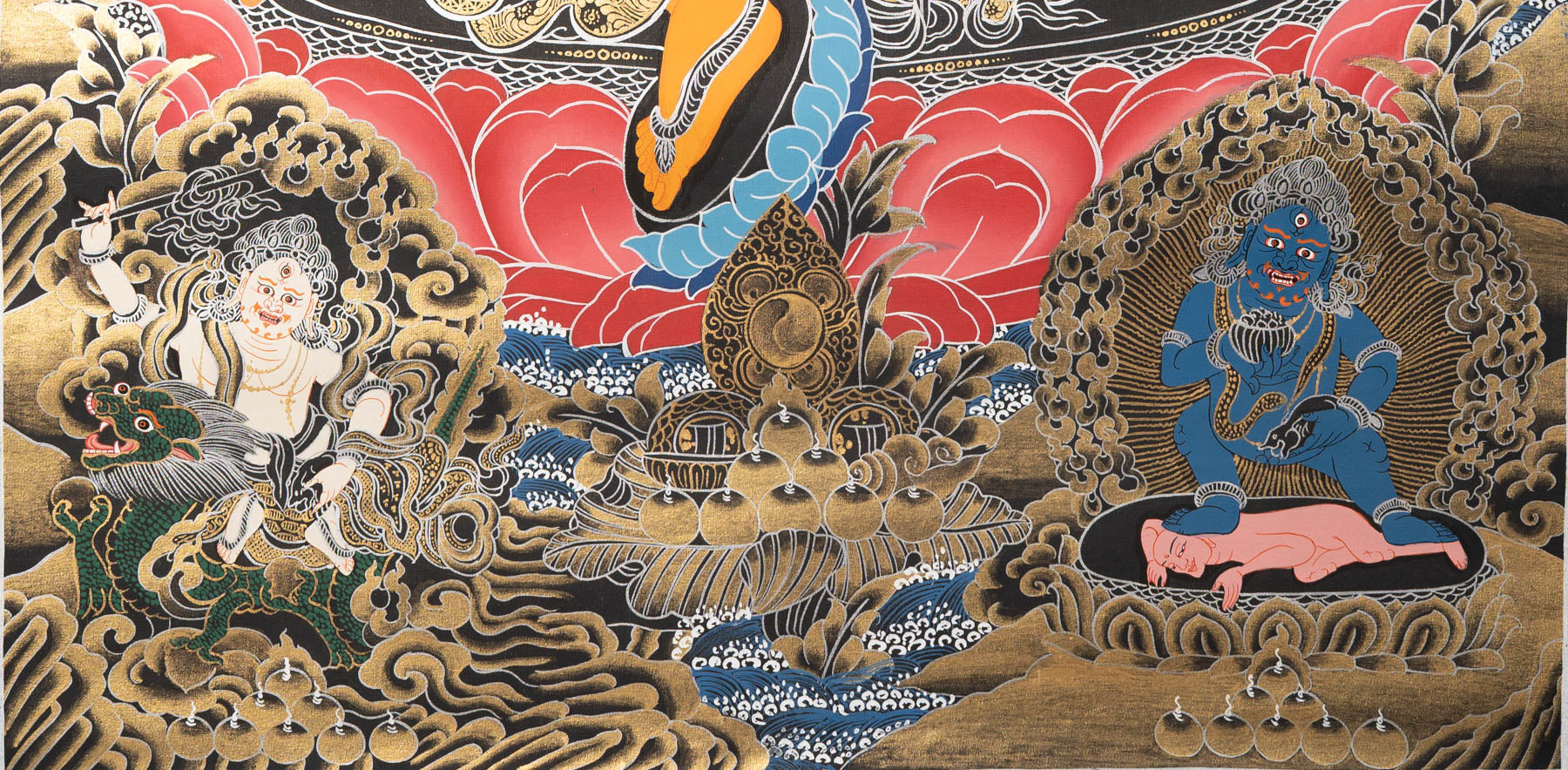 Zambala Deity Thangka - Sacred Wall Hanging Decor