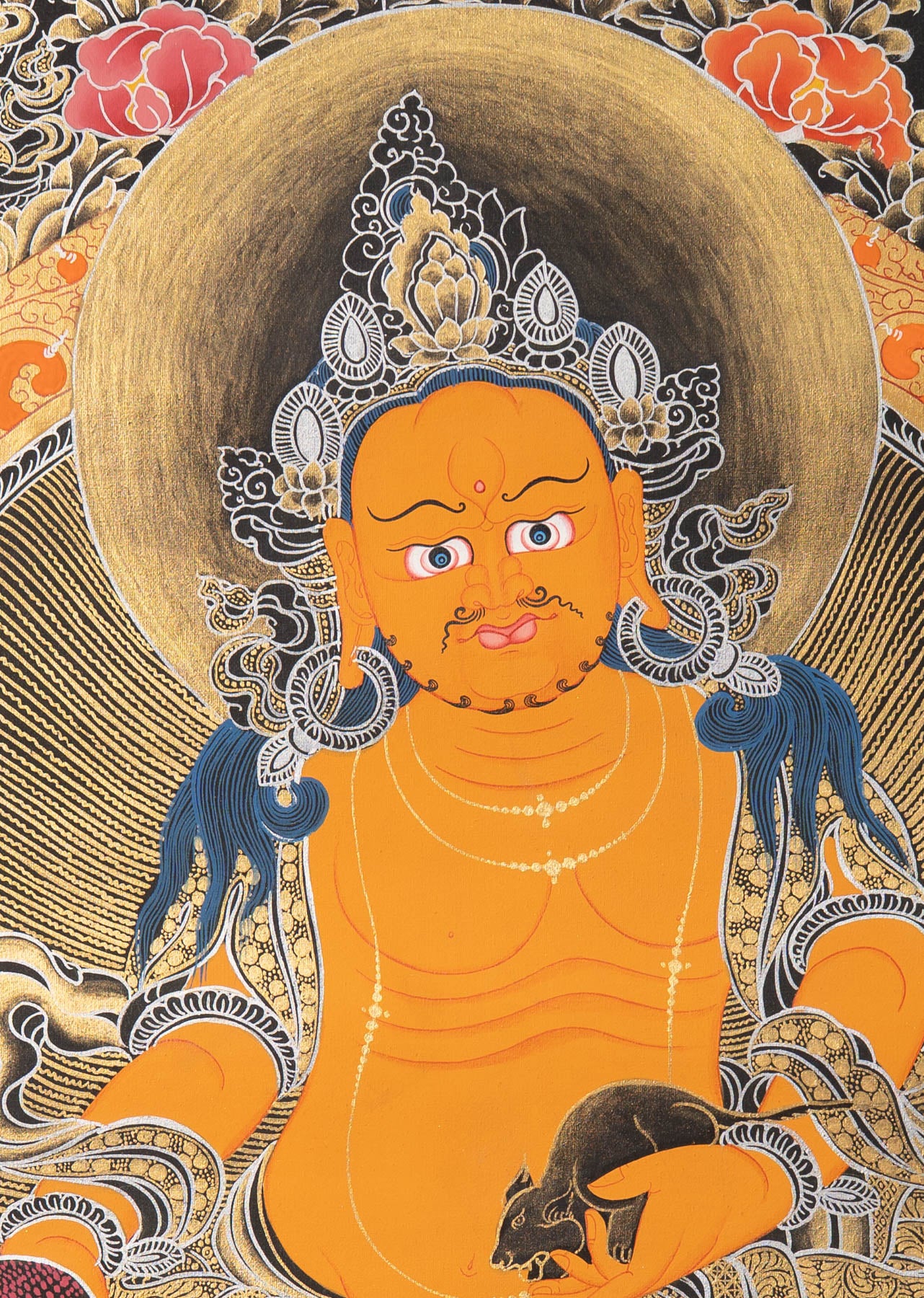 Zambala Deity Thangka - Sacred Wall Hanging Decor