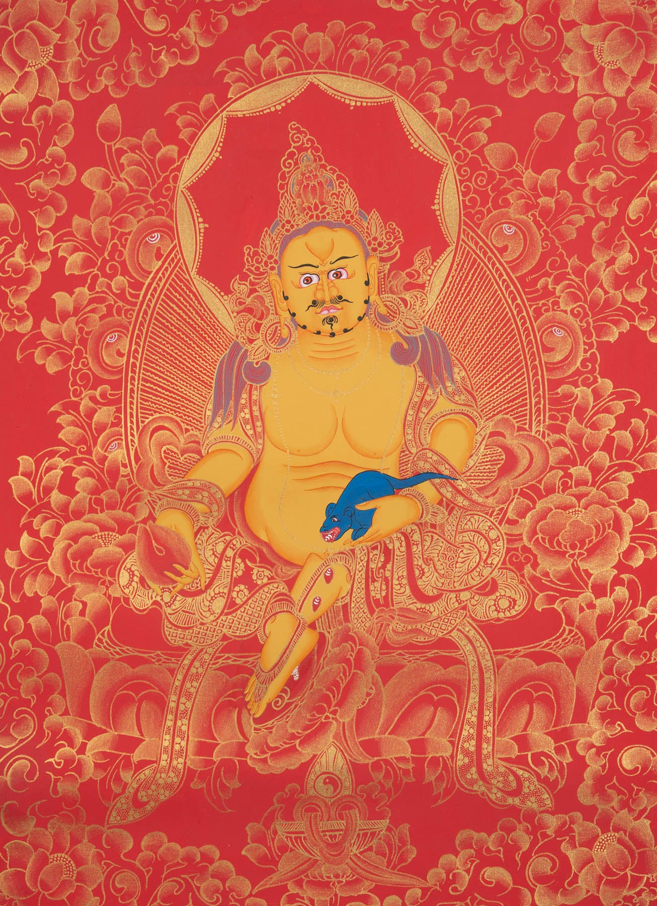 Sacred Tibetan Zambala Thangka Painting