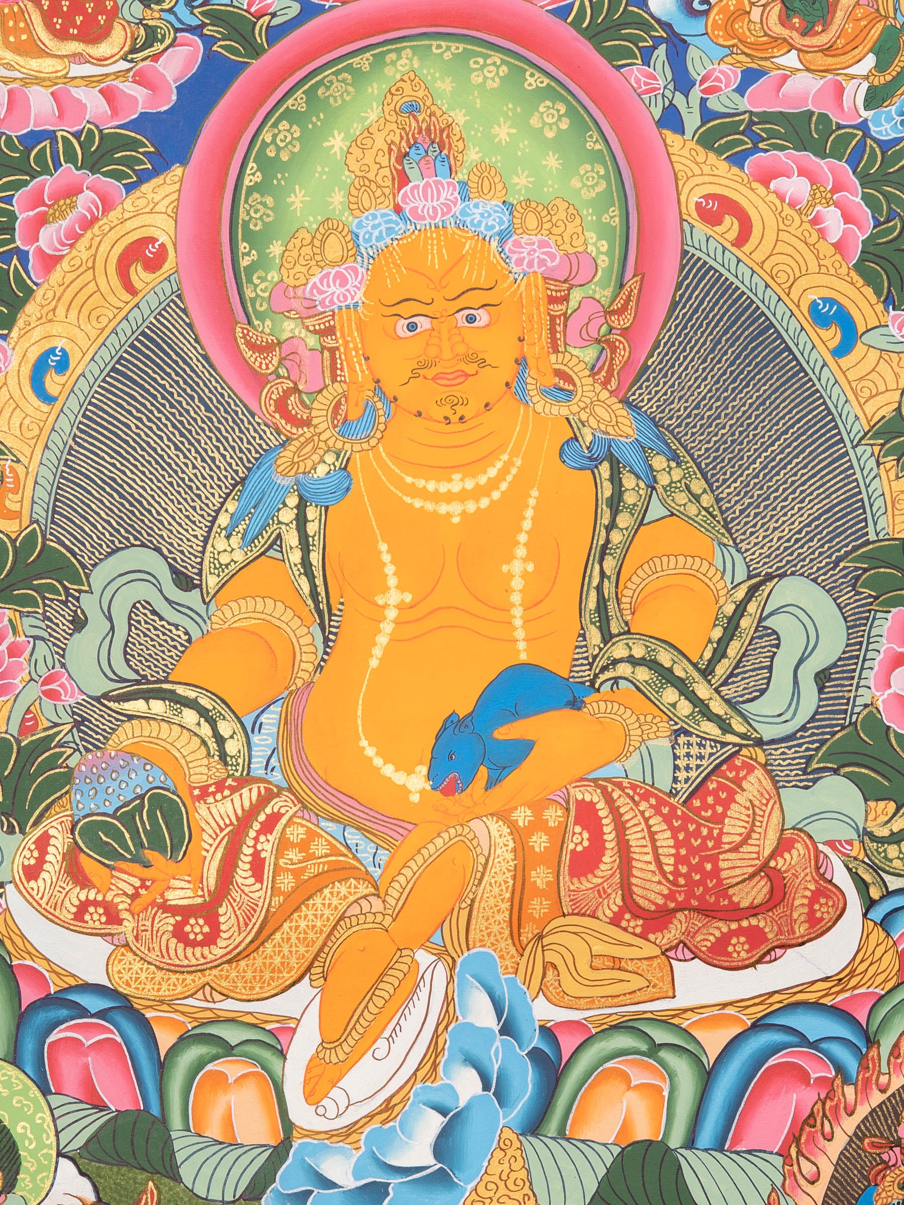 Hand-Painted Zambala Thangka - Handpainted Art