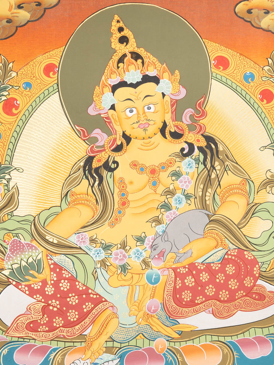 Tibetan Zambala Thangka - Sacred Painting  