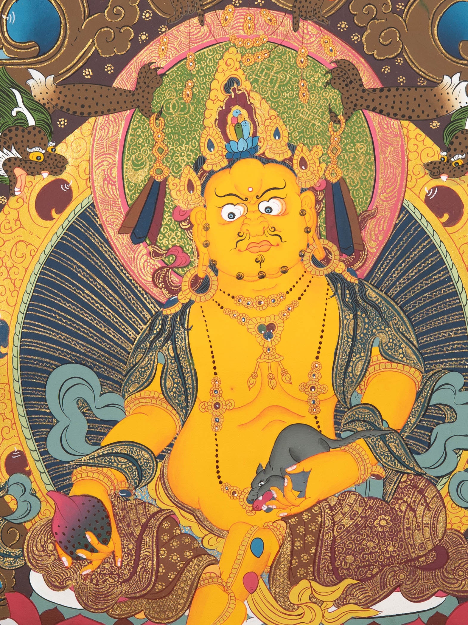 Zambala Guardian Deity Painting  - Tibetan Handpainted Art