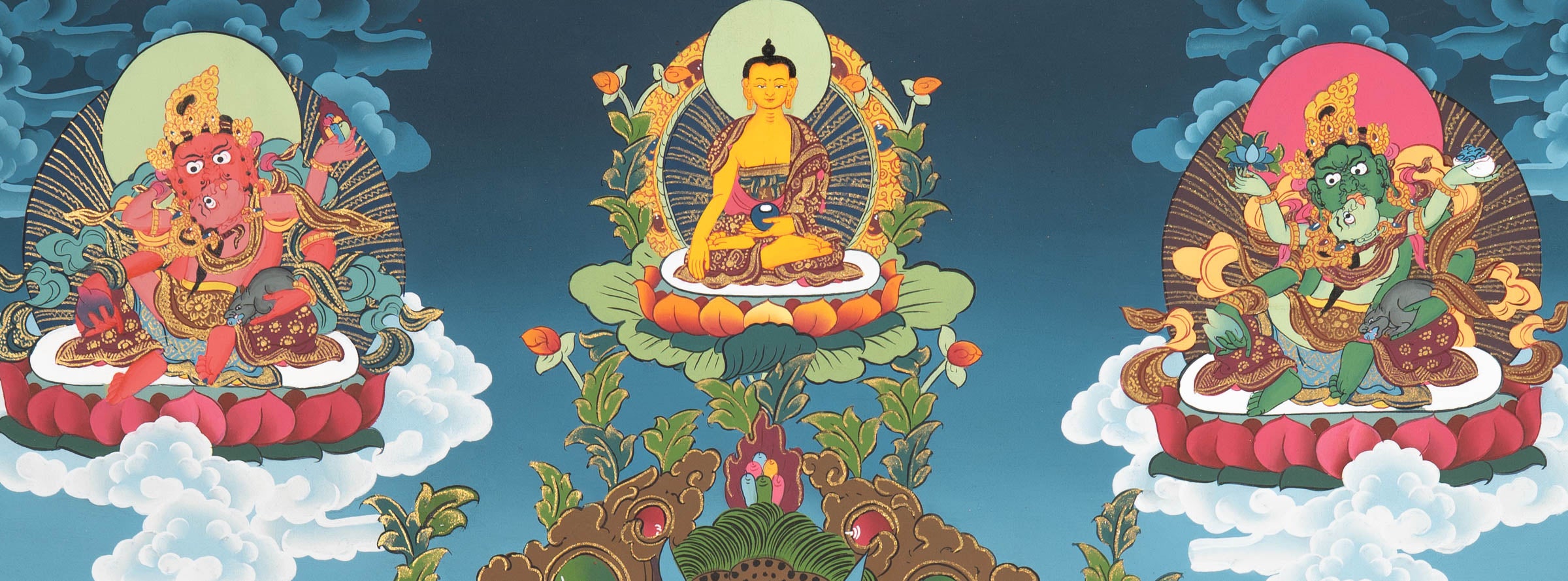 Zambala Guardian Deity Painting  - Tibetan Handpainted Art